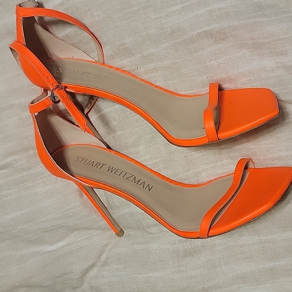 Stuart weitzman neon orange heels new 12 Nudistcurve